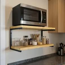 Suporte Microondas 60cm Forno Eletrico impressora Prateleira de Parede Estilo Industrial Metalon