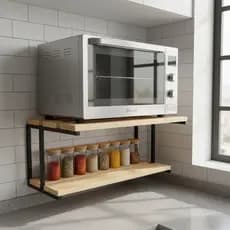 Suporte Microondas 45cm Airfryer Forno Filtro Prateleira Suspensa Industrial Nicho Pequeno