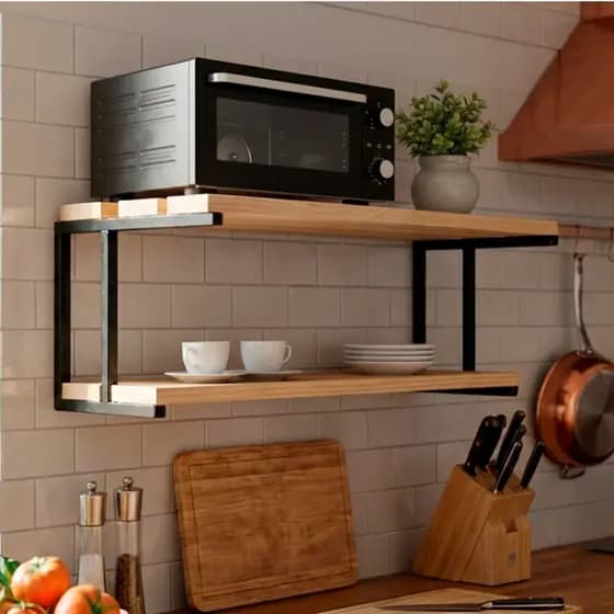 Suporte Microondas 60cm Medio Forno Air Fryer Filtro Prateleira Suspensa Nicho Industrial