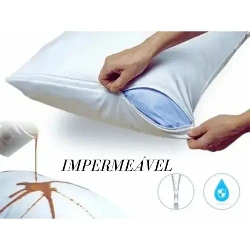 Kit 4 Fronhas Impermeável Com Zíper Anti- Ácaro/ Antimofo/ Antibacteriano 0,72cm X 0,51cm - Branco