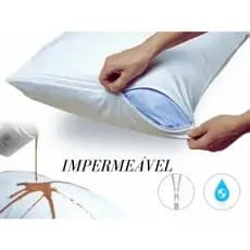 1 Fronha Impermeável Anti - Ácaro Com Zíper Promoção Aproximadamente 0,70cm X 0,50cm - Branco