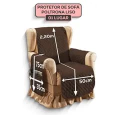 Capa Protetora Para Sofá 1 Lugar Poltrona Do Papai 180 Fios Matelado Tecido Ultrassónico