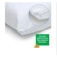 Kit 3 Fronhas Impermeável Anti - Ácaro Com Zíper 0,70 cm x 0,50cm - Branco