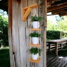 Jardim Vertical Floreira de Madeira Suporte para Plantas Suspensa Mão Francesa Decoração Jardim