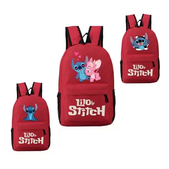 Mocheila do Lilo stich mochila escolar Lilo e Stich bolsa Mochila vermelha Mochila desenho Lylo Stich Bolsa academia Mochila trabalho faculdade