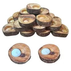 Kit 10 Porta Vela Lembrancinha Casamento Batizado Castiçal de Vela Madeira Decorativo Rústico Velas
