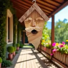 Casa Passarinho Casinha Ninho Decoração Jardim Enfeite Madeira Moradia Abrigo Passaros Pequeno Porte