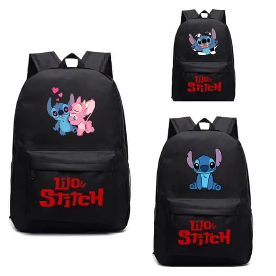 Mochila lilo e stich bolsa escolar preto Muchila grande Mochila liro stich Lilo e stich bolsa Mochila faculdade academia trabalho Mochila para marmita Bag