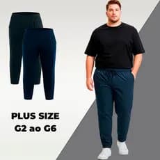 Kit 2 calças plus size dry fit masculinas fitness treino respirável corrida