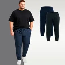 Kit 2 calças esportivas plus size masculinas academia casual leve conforto dry fit