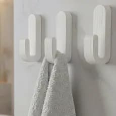 Gancho Toalheiro de Parede para Banheiro Cabide Moderno Minimalista Multiuso com Adesivo Dupla Face