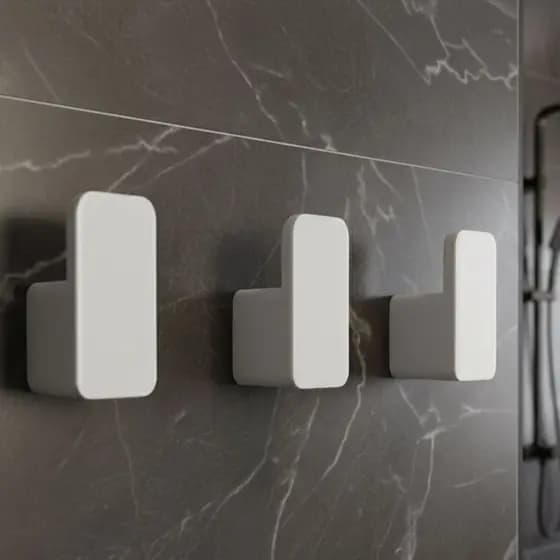 Gancho Retangular Sem Furo Suporte Multiuso Parede Banheiro Cozinha Com Dupla Face Resistente