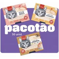 Creamy Wanpy Petisco Cremoso Para Gatos 14gx50 Tubos 700g Sabores Sortidos