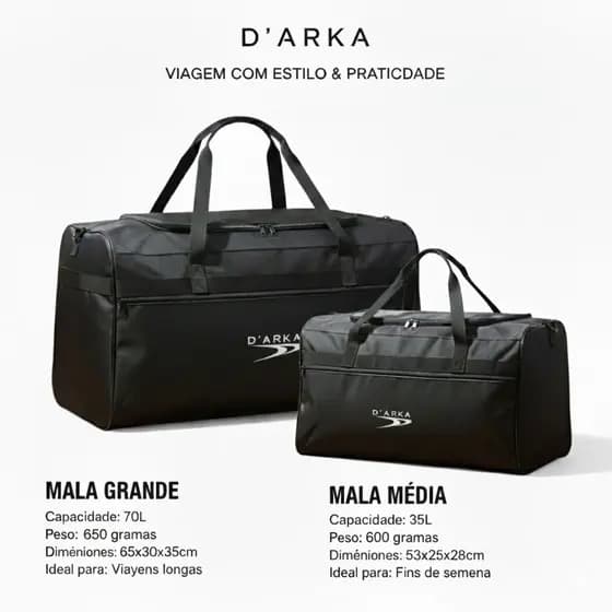 Kit 2 Bolsa Mala  De Viagem Grande Sacola De Mão  M E G
