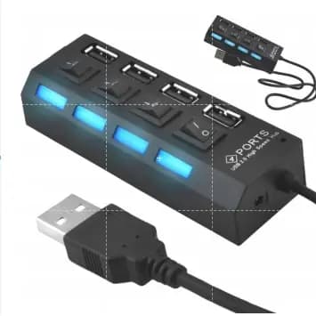 Hub Régua Usb 2.0 - 4 Portas Pc Hd Externo Pendrive