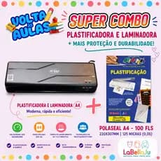 COMBO - Plastificadora e Laminadora A4  + Plástico para Plastificação A4  com 100 fls - OFF Paper