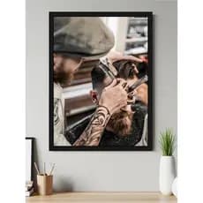Quadro Decorativo Para Barbearia Barber Shop Corte De Cabelo Navalha Tesoura Decoração Parede Moldura