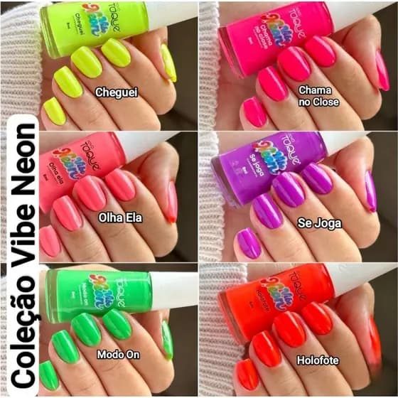 COLEÇÃO VIBE NEON esmaltes novo toque fluorescentes promoção