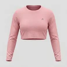 Blusa Cropped Top Casaco Camiseta Termico Manga Longa Dry Fit UV Poliamida Feminino Esportivo Academia Fitness