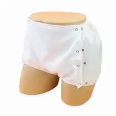 Calça Plástica Aberta Luxo Microfibra Botões Impermeável Adulto Incontinência Conforto Geriátrica Urinária Anti Vazament