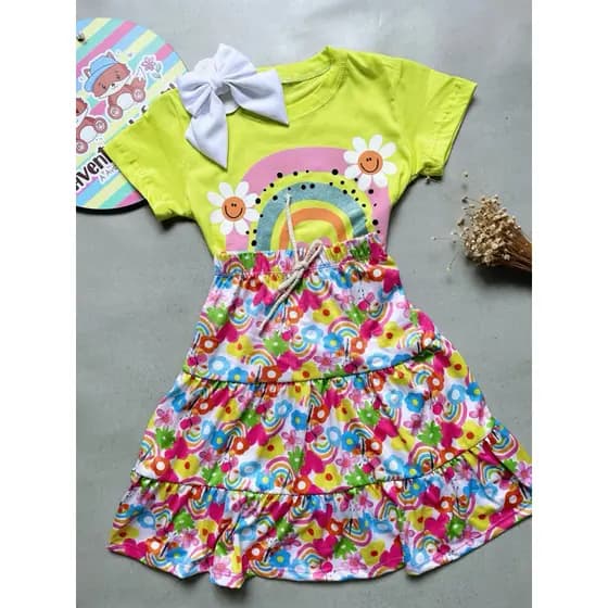 conjunto infantil saia,saia mídi infantil,roupa infantil colorida,T-shirt infantil,saia infantil,roupa infantil,moda inf