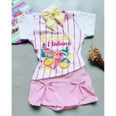 conjunto infantil,conjunto menina,roupa de verao infantil,T-shirt infantil,short saia,conjunto verão,moda infantil.