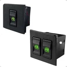 Botão Vidro Elétrico Uno Antigo 1984 a 2001 Duplo e Simples LED Verde Moldura Preta