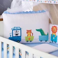 Kit Berço Americano 13 pcs para Bebê Menino Trenzinho