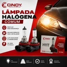 Par Lâmpadas Halógenas Farol Alto Baixo Milha H11t 12v 55w