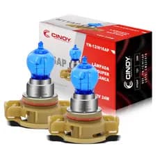 Par Lâmpadas Super Branca H16 Efeito Xenon Cinoy 12V Encaixe Padrão