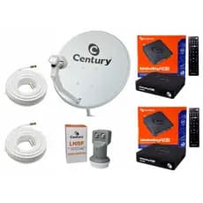 Kit Century Para 02 Tv 01 Antena + 02 Receptor + Lnbf Duplo