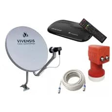 Kit Para Tv Antena + Receptor Digital Vivensis + Lnbf Duplo