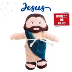 Boneco Jesus Cristo Ave Maria Religioso Pano Pelúcia Lavável Antialérgico Santo Amor Divino Presente