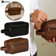 Necessaire Masculina Grande Organizadora Couro bolsa porta objeto Viagem Trabalho Academia