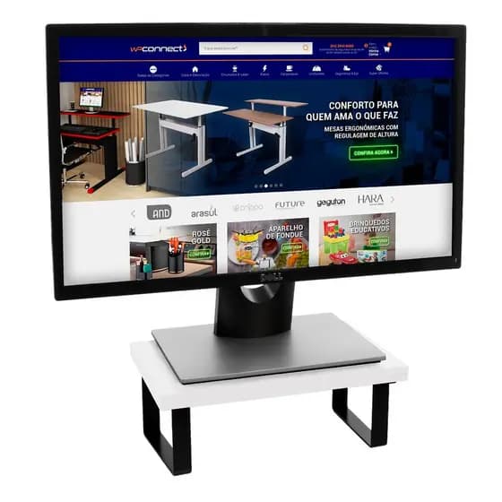 Suporte Ergonômico Para Monitor Tampo MDF Cores Lisas 20x30cm