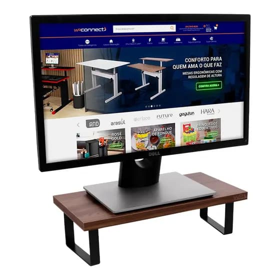 Suporte Ergonômico Para Monitor Grande MDF Decorativo 20x40cm