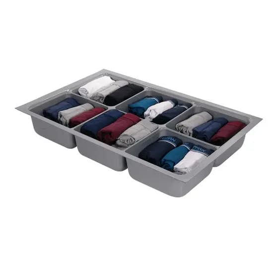 Organizador De Roupas Para Gaveta De Guarda-Roupa Quarto 45x67x10cm Com Divisórias Porta Objetos Roupa Íntima Meias