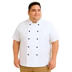 Dólmã Plus Size Para Chef De Cozinha Unissex Uniforme Cozinheiro Restaurante Padaria Pizzaria Gambuza Manga Curta Cores