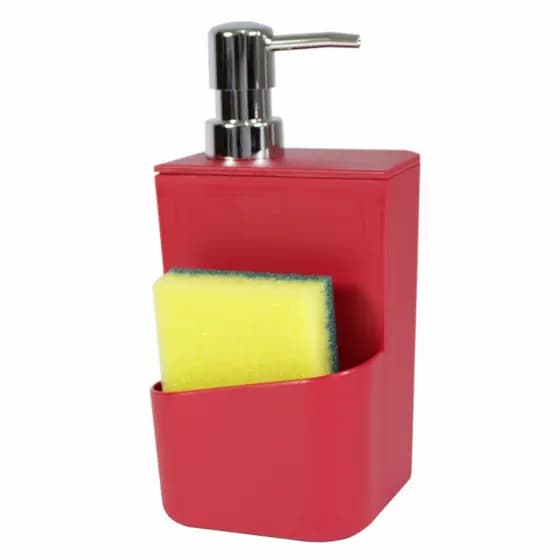 Suporte Dispenser Porta Detergente De Pia Com Porta Esponja 650ml Organizador Para Cozinha