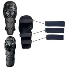 Tira Elástico Universal P/joelheira Polisport E Protector Kit 6un Preto Unico Cinta Fivela