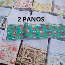 2 Panos De Prato Barrado Pé de Galinha LAMATEX 100% Algodão
