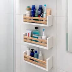Kit Prateleira para Banheiro Nicho Auxiliar para Cosméticos MDF Mini Dulce Cedrinho (30 x 10 cm)