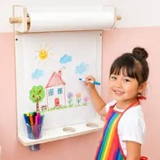 Lousa Infantil de Parede com Bobina de Papel – Lousa Criativa Montessori para Desenho e Pintura