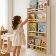 Prateleira Montessori para Livros Infantis | Estante de Parede em MDF e Pinus