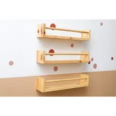 Kit 3 Prateleiras Decorativas de Madeira 60cm Dulce Slim – Ideal para Livros e Brinquedos