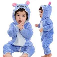 Macacão Bebê Stitch Menino Menina De Pelúcia - Pronta Entrega
