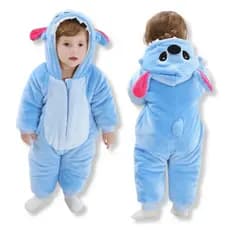 Macacão Bebê Bichinhos Inverno Lilo Stitch Peluciado - Envio Imediato