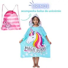 Roupão de banho atoalhado infantil saída de praia piscina - Ideal para o verão