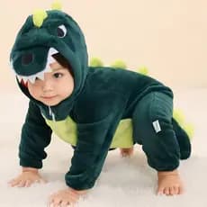 Pijama Macacão de bebê dinossauro de menino - Quentinho e peluciado