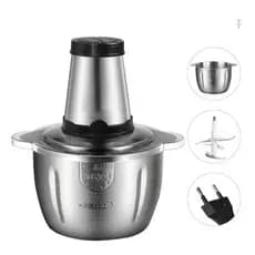Triturador Processador Elétrico De Alimentos em Aço Inoxidável 2L Multi Função 2 Velocidades